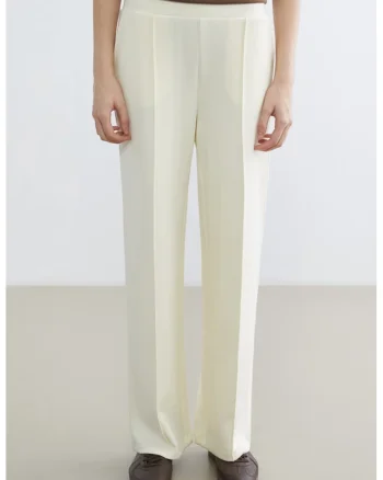 Pantaloni de trening cu croiala ampla, Crem