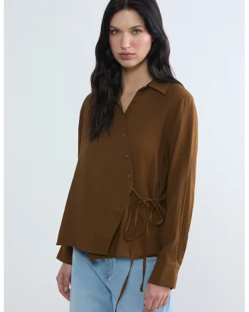 Camasa cu cordon lateral, Caramel