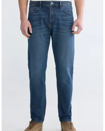 Blugi slim fit cu talie medie, Albastru inchis