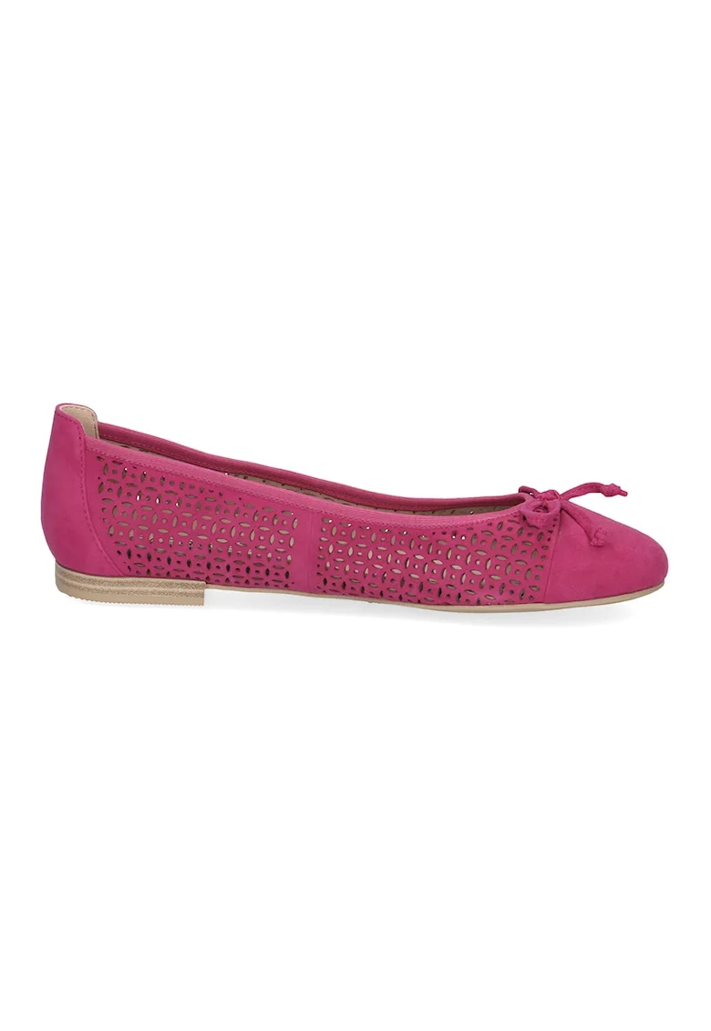 Balerini de piele cu perforatii, Fucsia