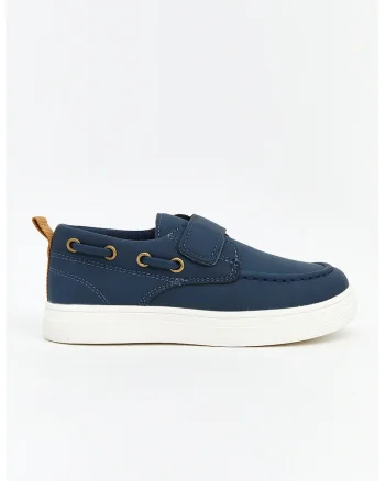 Pantofi cu velcro si talpa plata, Bleumarin