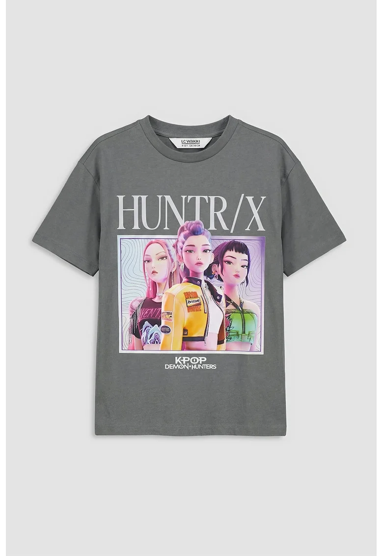 Tricou cu KPOP Demon Hunters, Galben/Roz/Gri inchis