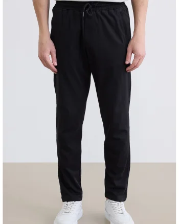 Pantaloni de trening cu buzunare cu fermoar, Negru
