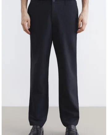 Pantaloni cu croiala dreapta si talie elastica, Albastru ultramarin