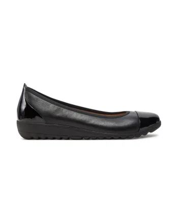 Balerini dama,  304313, Piele naturala, Negru,