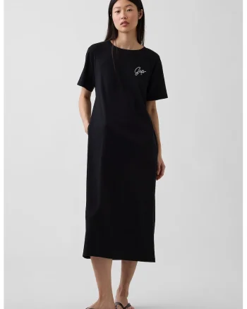 Rochie midi cu decupaj pe partea din spate, Negru