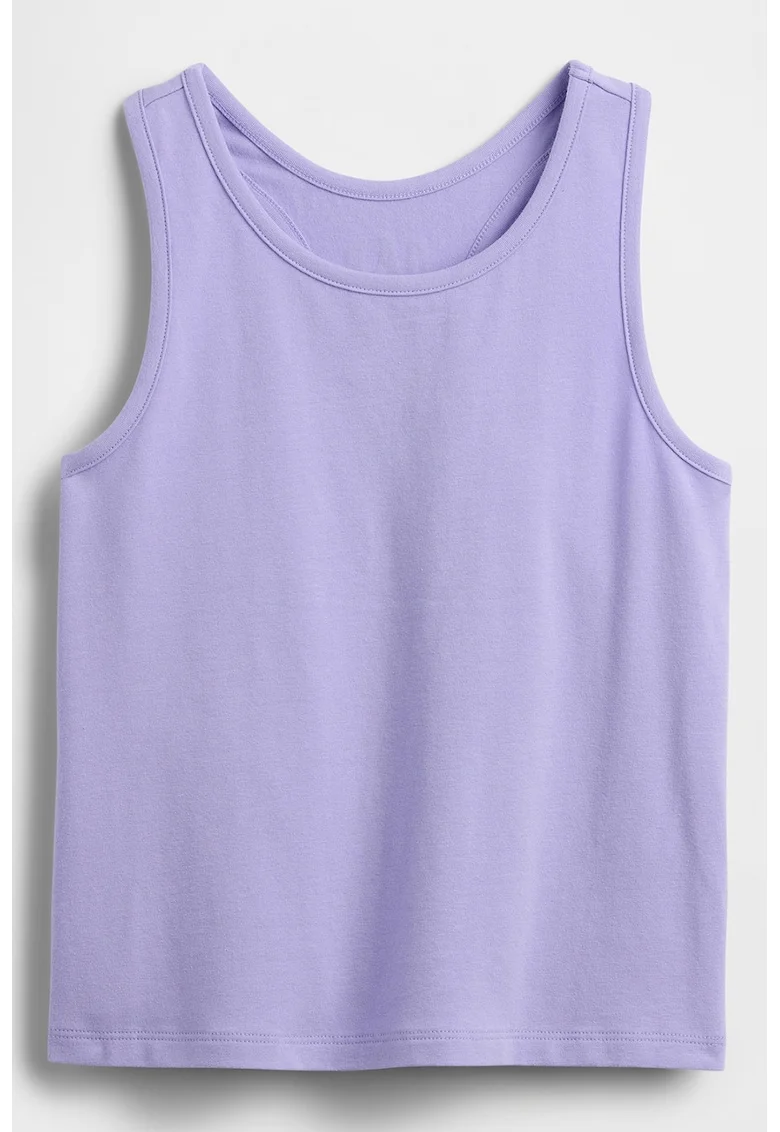 Top slim fit cu spate decupat, Lila