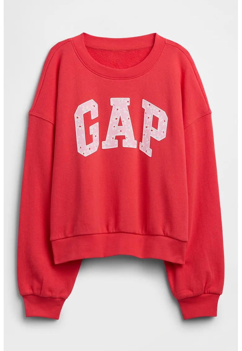 Bluza de trening cu imprimeu logo, Coral