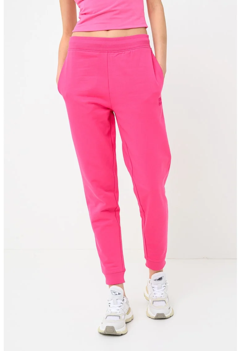 Pantaloni de trening din bumbac Nelfinia, Roz inchis