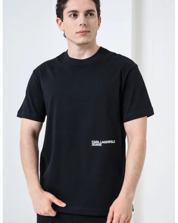 Tricou regular-fit din bumbac organic cu logo, Alb/Negru/Albastru