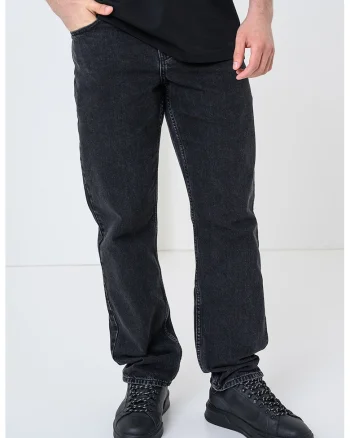 Blugi drepti cu 5 buzunare, Negru stins