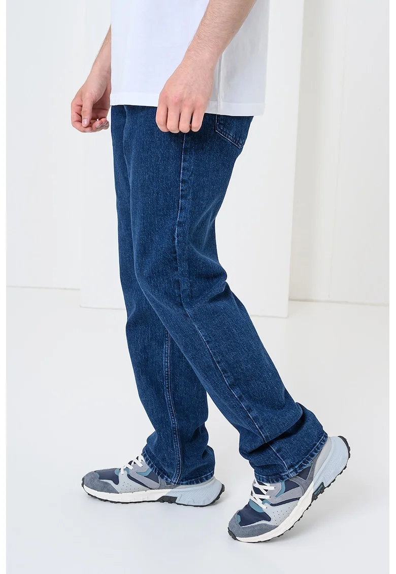 Blugi relaxed fit cu buzunare, Albastru inchis