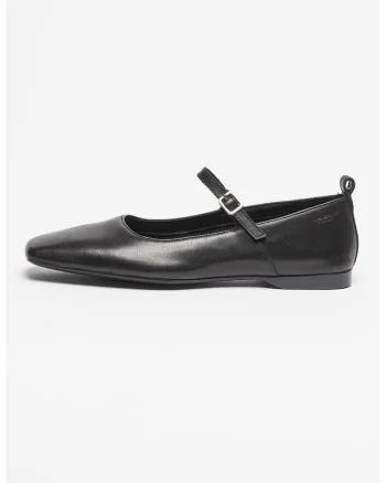 Balerini Mary Jane de piele Delia, Negru