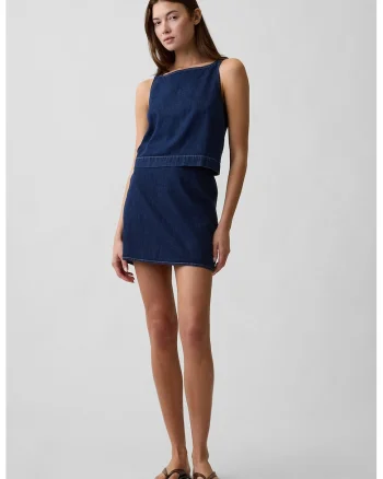 Fusta mini de denim, Bleumarin