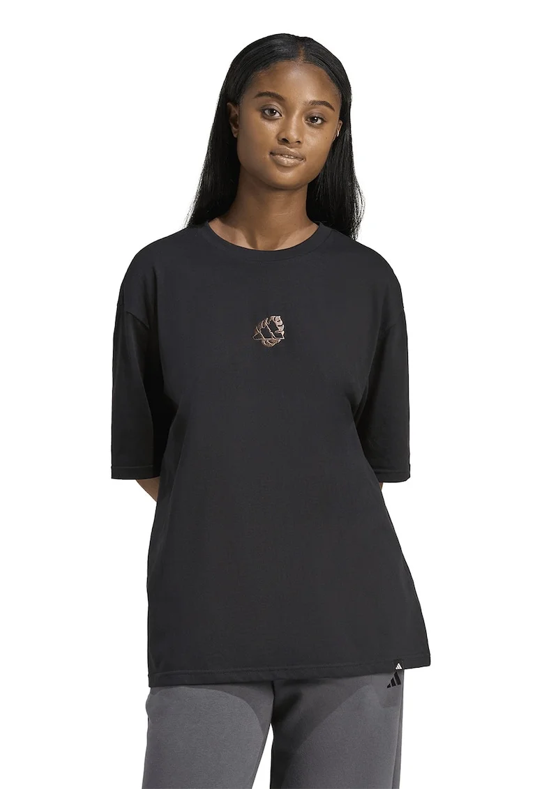 Tricou lejer cu imprimeu pe spate, Negru stins/Portocaliu deschis/Verde menta