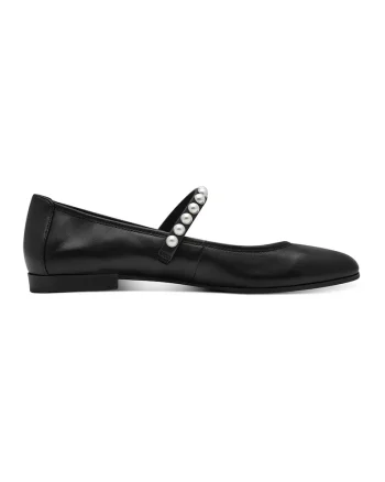 Balerini de piele, Negru/Alb optic