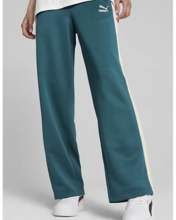 Pantaloni de trening cu snur in talie Iconic T7, Albastru petrol/Crem