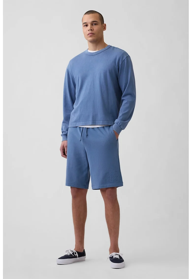 Pantaloni de trening cu snur de ajustare in talie, Albastru inchis