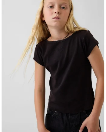 Tricou slim-fit cu decolteu rotund, Negru