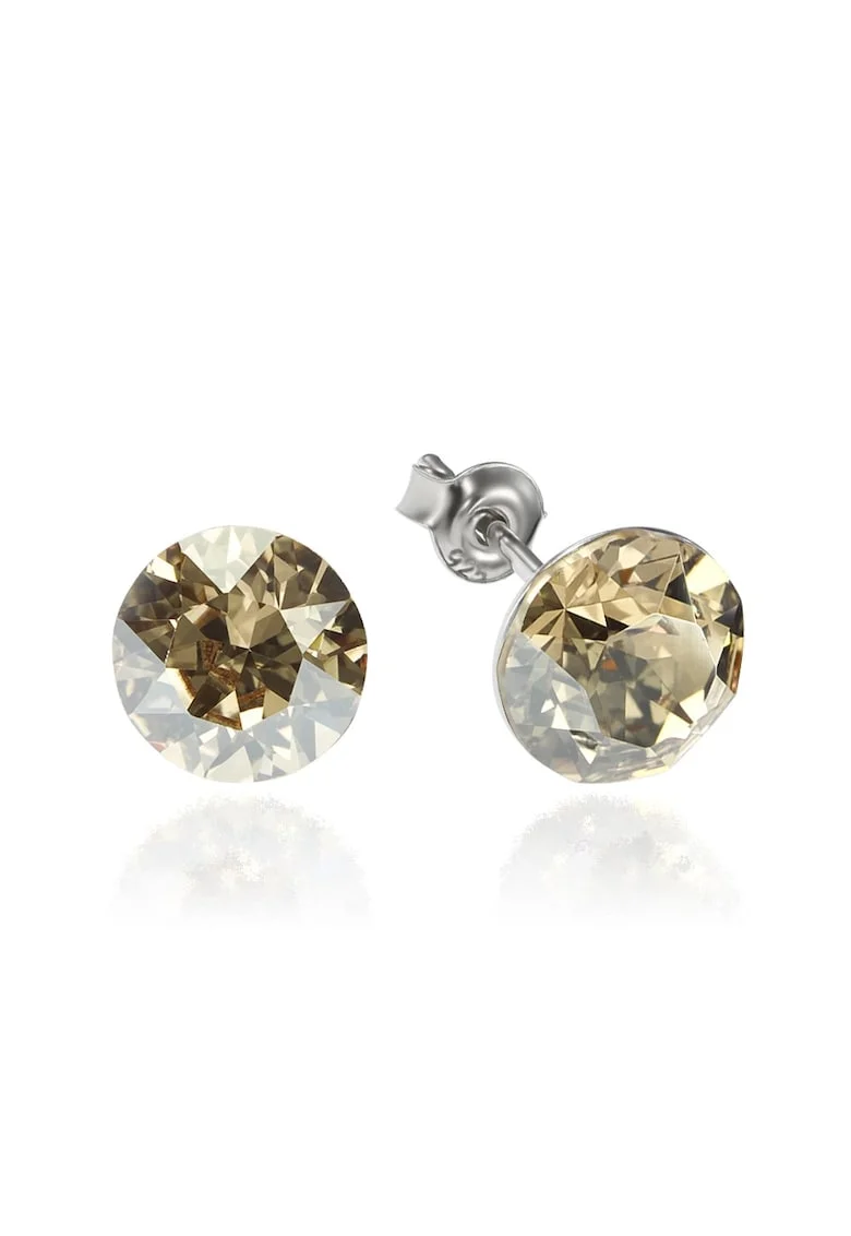 Cercei Argint 925 placat cu rodiu cu cristale Swarovski® Xirius 8mm, Auriu
