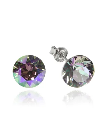 Cercei Argint 925 placat cu rodiu cu cristale Swarovski® Xirius 8mm, Violet deschis