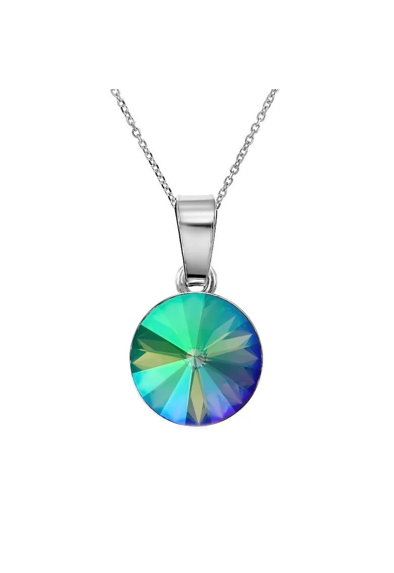 Colier Argint 925 placat cu rodiu cu Cristale Swarovski® Rivoli 10mm, Multicolor