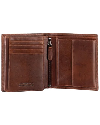 Portofel barbati piele naturala maro 10.5x12.5x2.5cm, Waxy Vintage,  protectie RFID