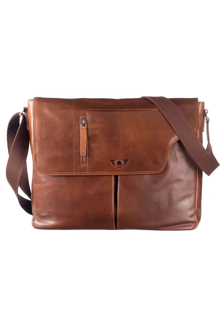 Geanta umar unisex piele naturala maro 40 x 32 cm, Waxy Vintage,