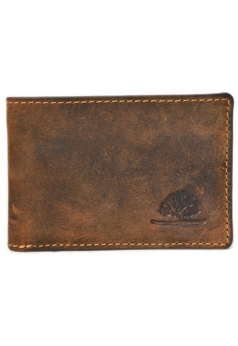 Portofel barbati piele naturala maro antichizat 10 x 7 cm (1660-25), Vintage,