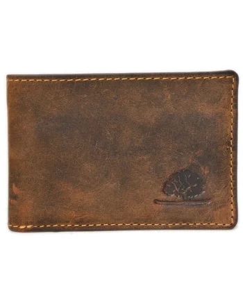 Portofel barbati piele naturala maro antichizat 10 x 7 cm (1660-25), Vintage,