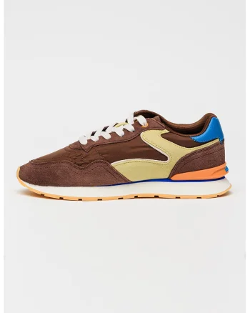 Pantofi sport City de piele intoarsa, Maro cognac/Verde fistic