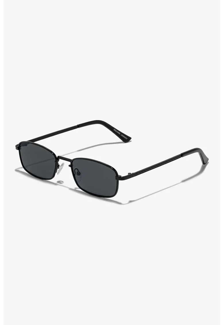 Ochelari de soare dreptunghiulari unisex cu rama metalica, Negru