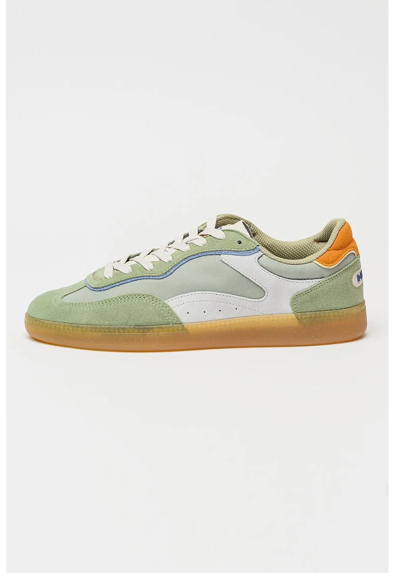 Pantofi sport Park de piele intoarsa ci material textil, Albastru glaciar/Verde deschis
