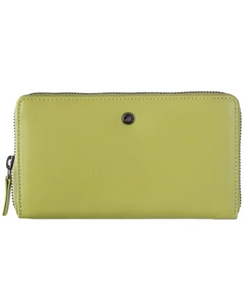 Portofel dama piele naturala 19 x 10.5 x 3, Spongy Nappa, Greenbudwqfqdrry, Verde, 19 x 10.5 x 3 cm