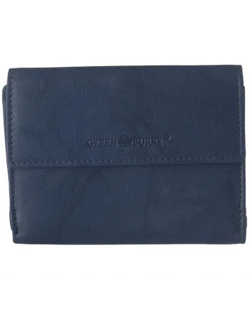 Portofel unisex piele naturala bleumarin 13x10x2.5cm,  protectie RFID, 6 sloturi pentru carduri