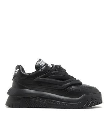 Odissea Logo Patch Men Black Sneakers, Negru