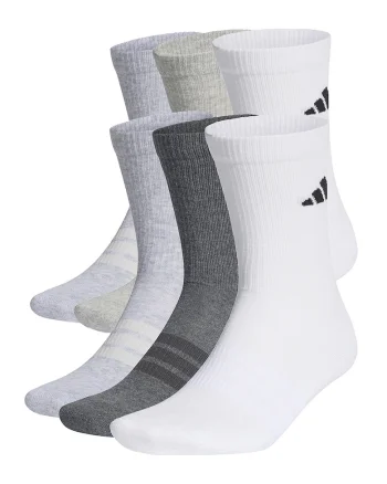Set de sosete scurte unisex C ESS CRW - 6 perechi, Alb/Gri melange/Gri inchis