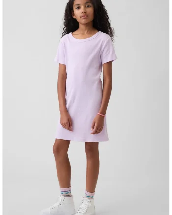Rochie din bumbac cu logo, Lila