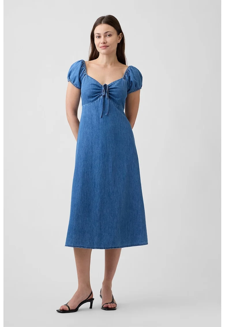 Rochie midi din denim, Albastru