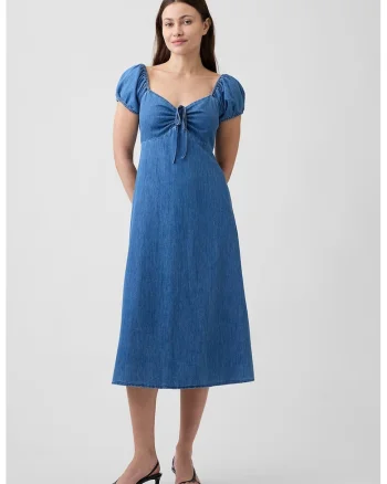Rochie midi din denim, Albastru