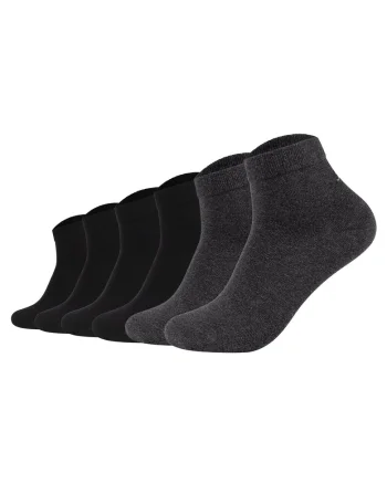Set de sosete scurte unisex Premium Essential - 6 perechi, Negru/Gri antracit