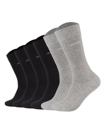 Set de sosete lungi unisex Premium Essential- 6 perechi, Negru/Gri deschis/Albastru