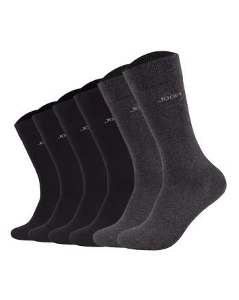 Set de sosete lungi unisex Premium Essential- 6 perechi, Negru/Gri antracit