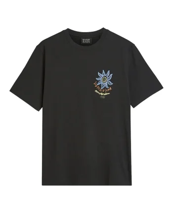 Tricou de bumbac cu imprimeu, Negru