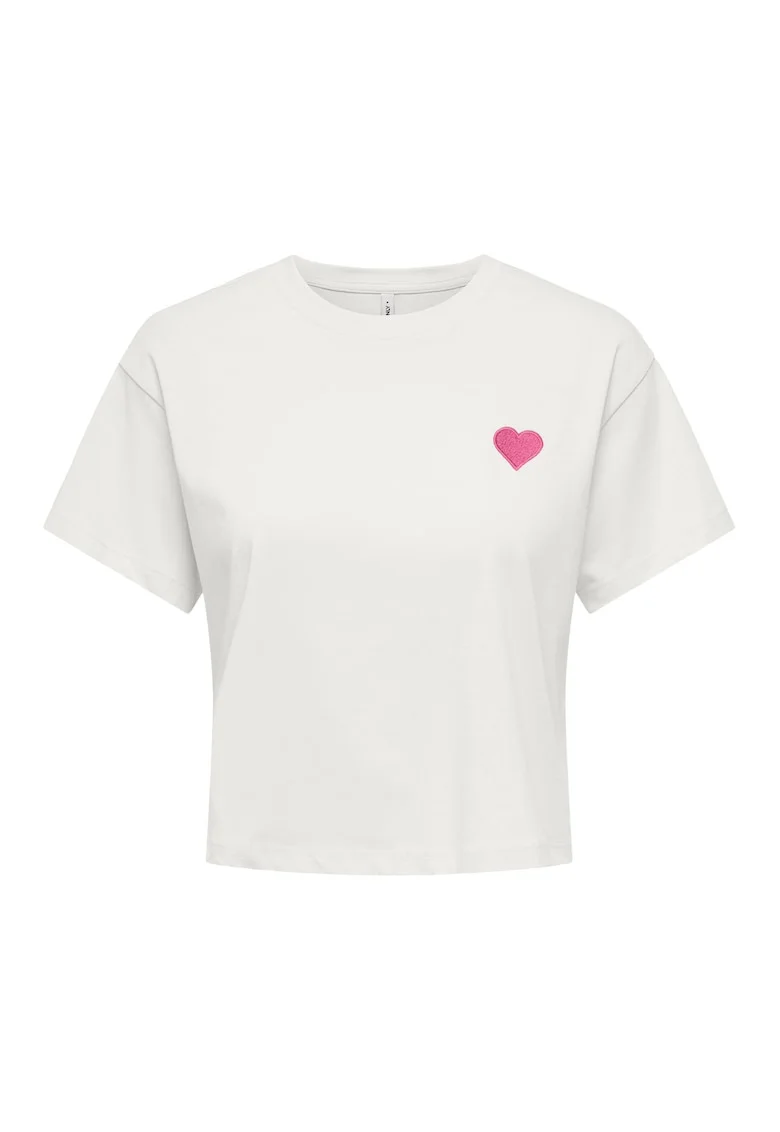 Tricou regular fit cu maneci cazute Brianna, Alb