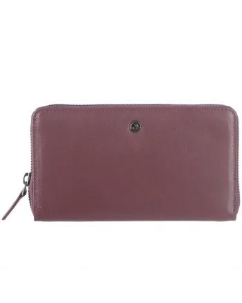 Portofel dama piele naturala 19 x 10.5 x 3 cm, Spongy Nappa,, Visiniu