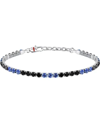 Bratara  SANN56, inox, argintiu, negru, albastru
