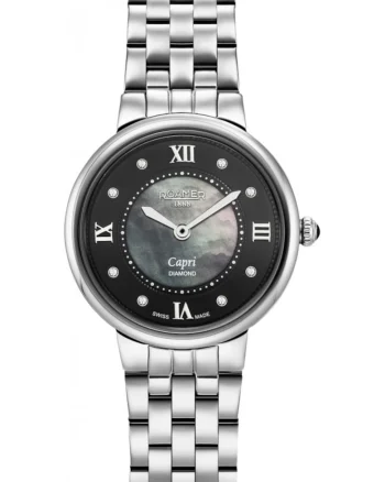 Ceas de dama  859845, 41 59 50, argintiu clasic cu diamante