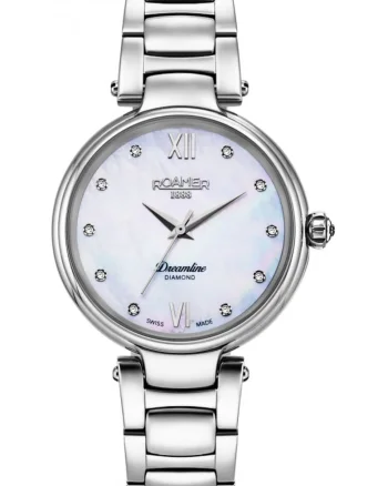 Ceas de dama  857847 41 29 50, argintiu clasic cu diamante