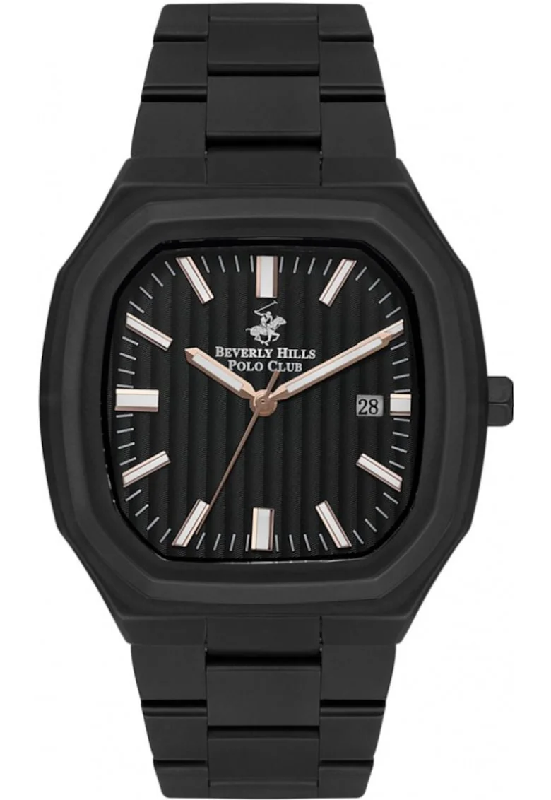 Ceas de barbati BEVERLY HILLS BP3547X.650 negru in stil fashion, ideal ca si cadou